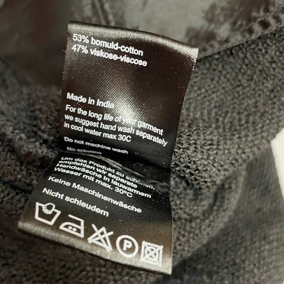 Masai Black Cotton Textured Draped Lagenlook Open Cardigan Sweater Jacket XS - Picture 8 of 8